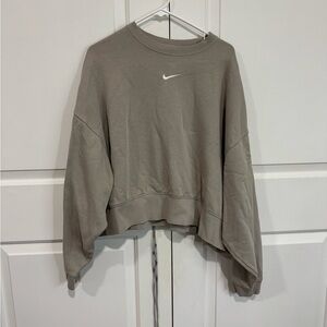 Nike Women's Crop Taupe Crewneck